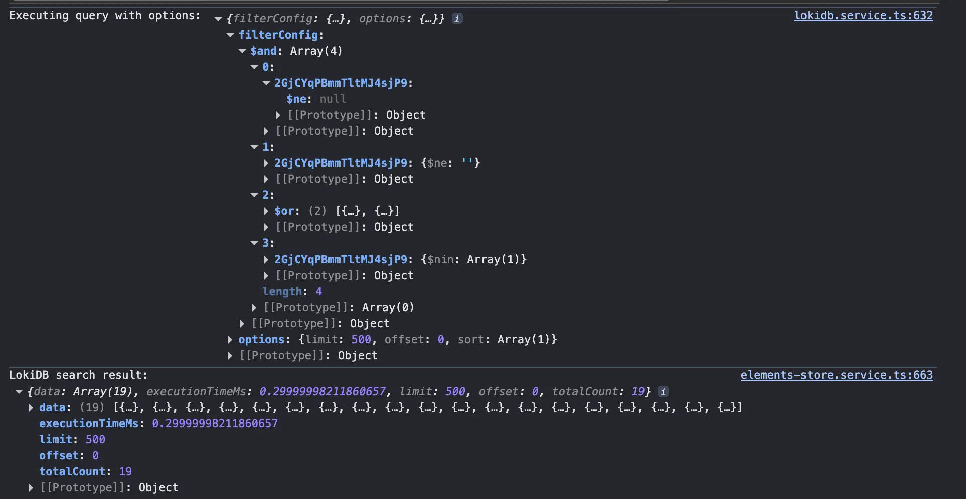 LokiDB query example